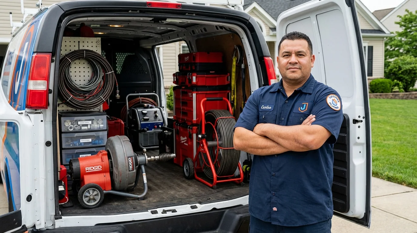 Professional drain cleaning equipment and Johns Plumbing LLC plumber in Palos Park